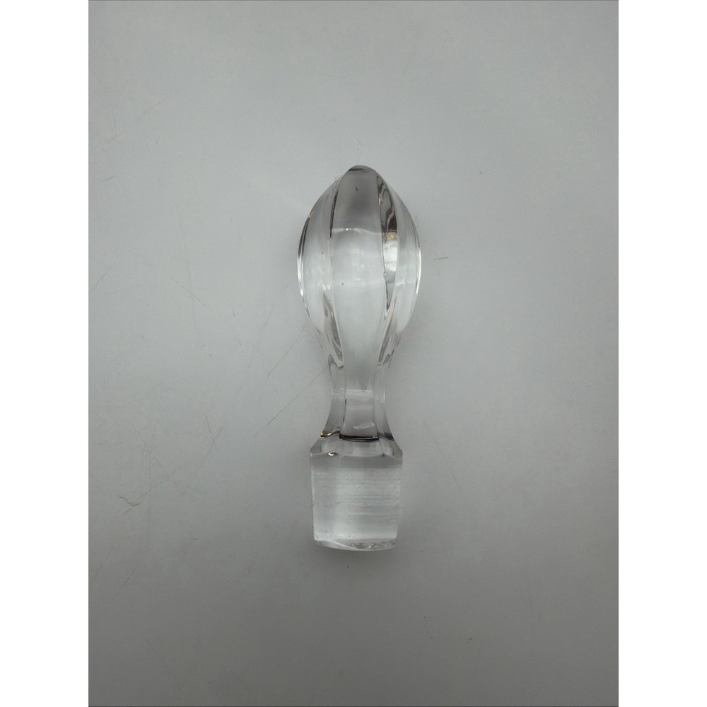Vintage Clear Crystal Glass Decanter Bottle Stopper 4 1/2" Tall Bottom 1" Dia.